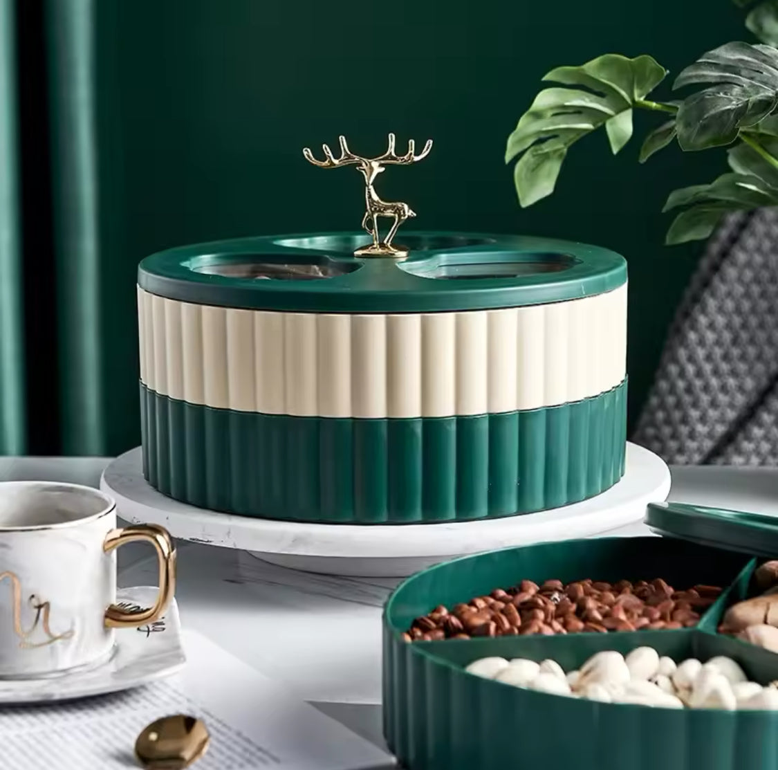 Nordic Style Dry Fruit Box, Double Layer Candy Snack Tray, Tabletop Snack Storage Container Nordic Style Dry Fruit Box, Double Layer Candy Snack Tray, Tabletop Snack Storage Container